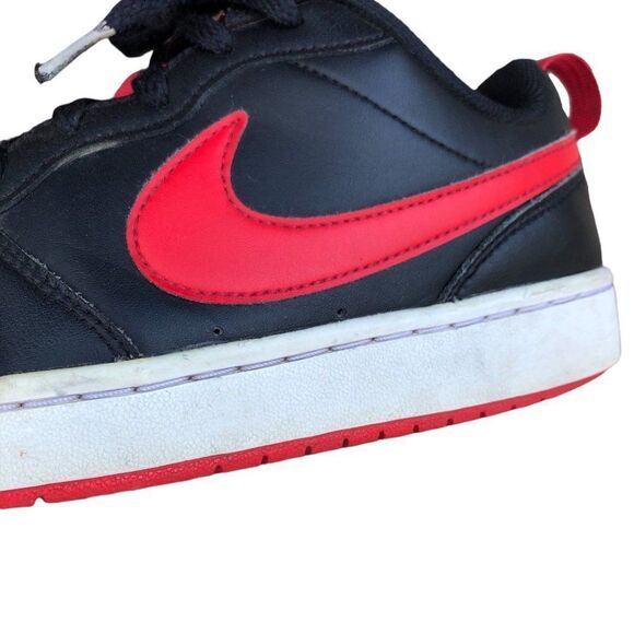 NIKE Court Borough Low 2 'Bred' Black University Red Size 7 - Picture 10 of 15